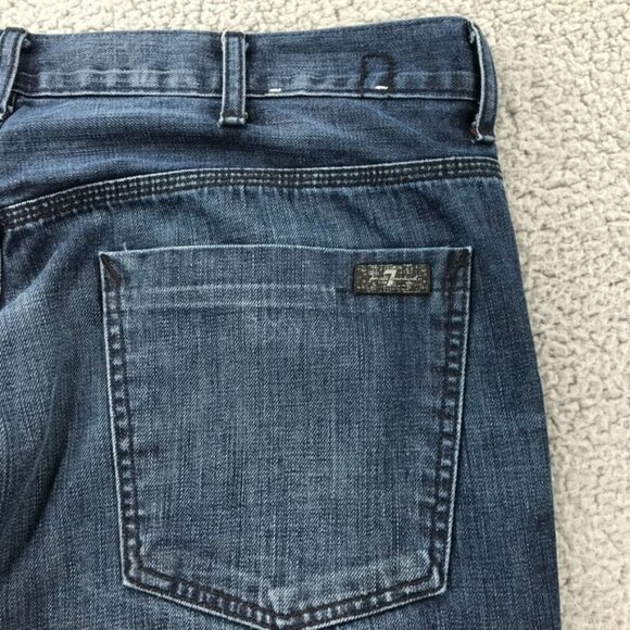 7 For All Mankind Mens 38 JARED Straight Leg Button Fly 100% Cotton Jeans 38x34 - Picture 4 of 15